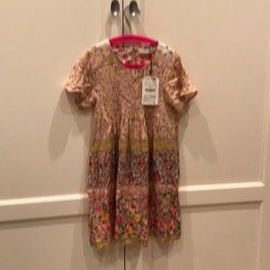 Short Sleeve Girls Floral Dress